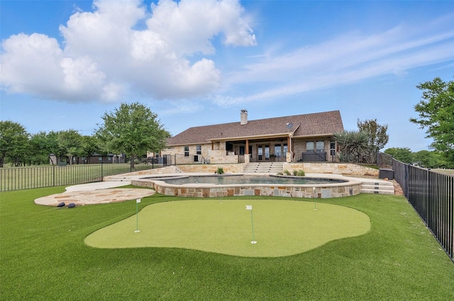 727 S Sugartree Dr, Lipan, TX 76462 - exterior space featuring a patio, a fenced backyard, and a swimming pool