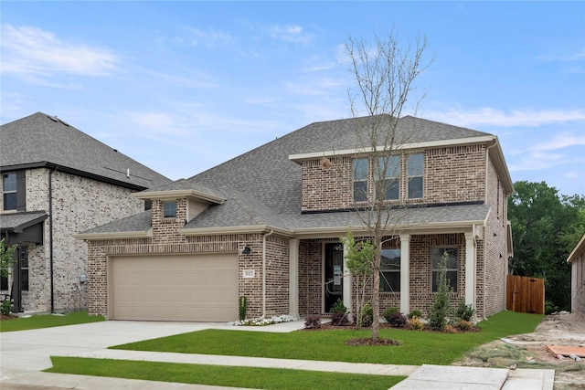 802 Roanoke, Princeton, TX 75407 - view of front facade featuring brick siding, roof with shingles, concrete driveway, and an attached garage