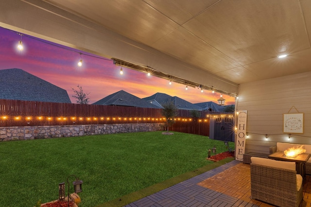2129 Gill Star Dr, Haslet, TX 76052 - view of yard with an outdoor fire pit and a patio