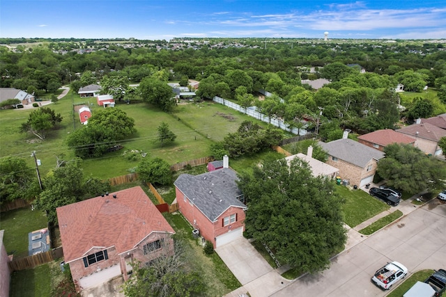 aerial view with a residential view