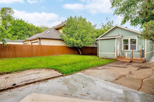 5105 Birchman Ave, Fort Worth, TX 76107 - view of yard with a deck, a fenced backyard, and a patio area