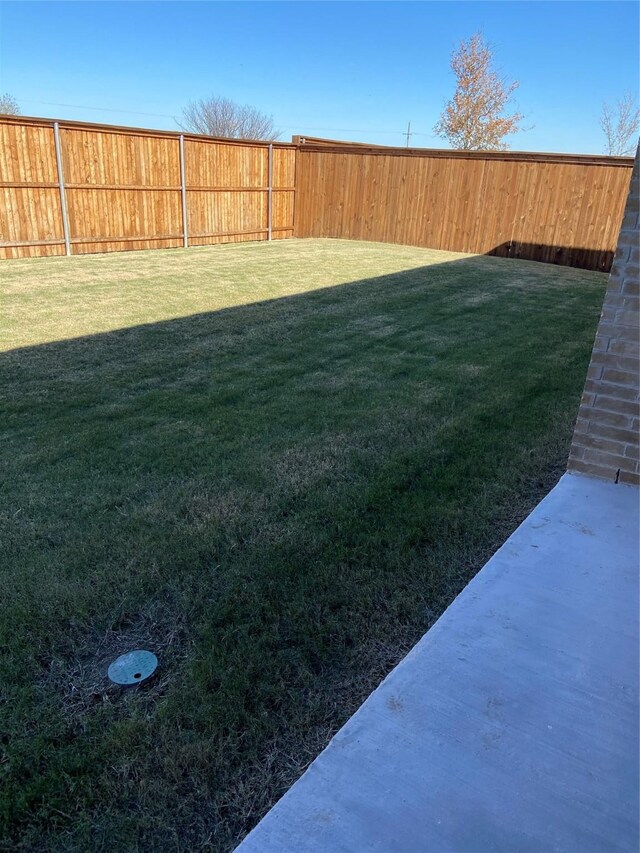 view of yard featuring a fenced backyard
