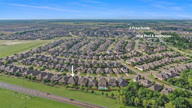 drone / aerial view with a residential view