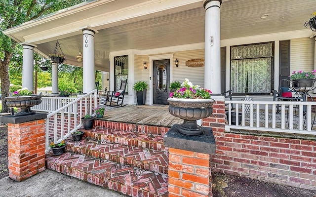 exterior space with covered porch