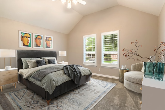 7955 Rasor Dr, Frisco, TX 75036 - bedroom featuring lofted ceiling, carpet flooring, and baseboards