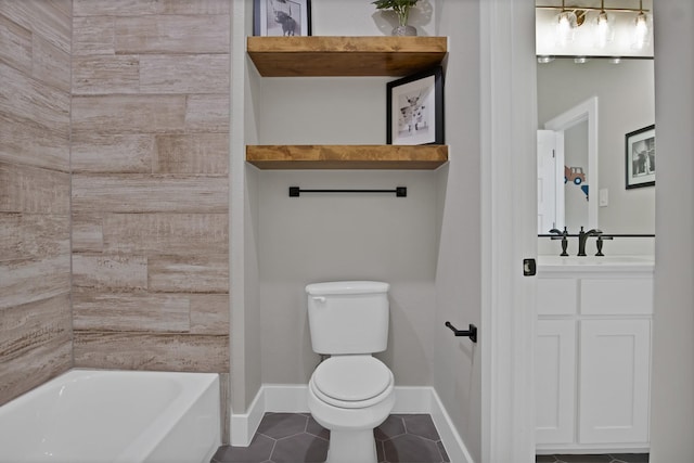108 Grace View Rd, Weatherford, TX 76088 - full bath featuring vanity, toilet, tile patterned flooring, and baseboards