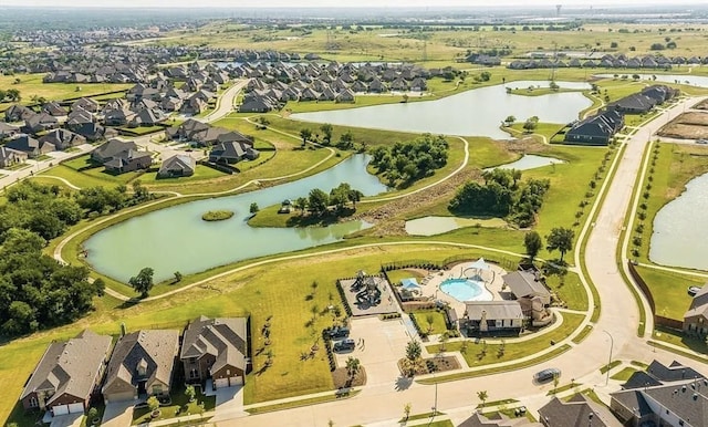 14733 Cedar Flat Way, Fort Worth, TX 76262 - bird's eye view with a water view and a residential view
