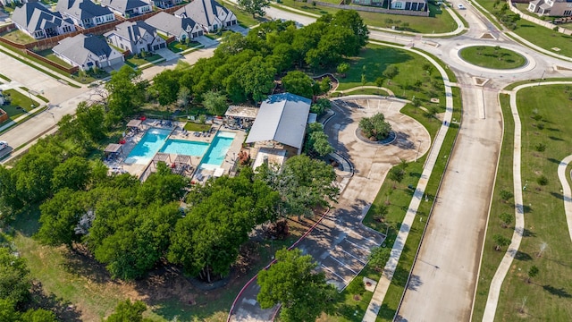 bird's eye view with a residential view