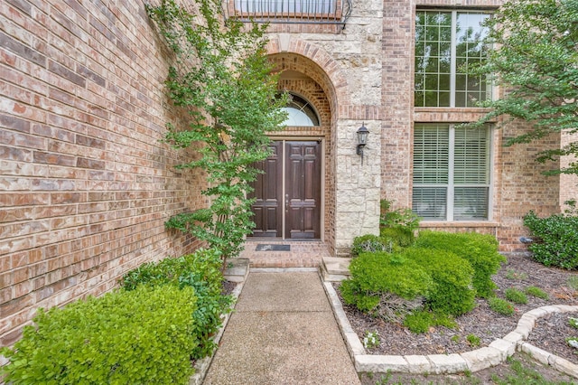 751 Chateaus Dr, Coppell, TX 75019 - kitchen featuring visible vents, glass insert cabinets, light tile patterned floors, and tasteful backsplash