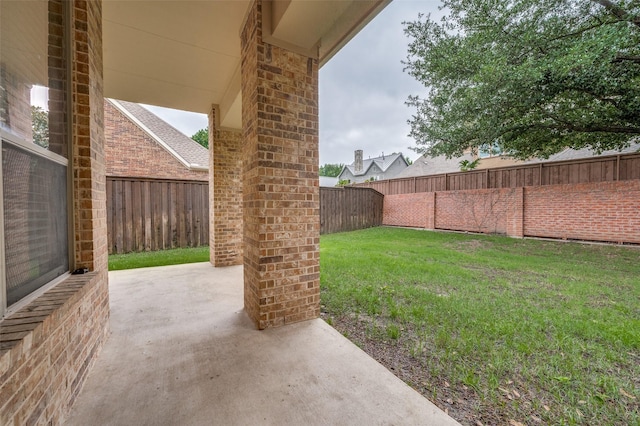 751 Chateaus Dr, Coppell, TX 75019 - view of yard with a fenced backyard and a patio area