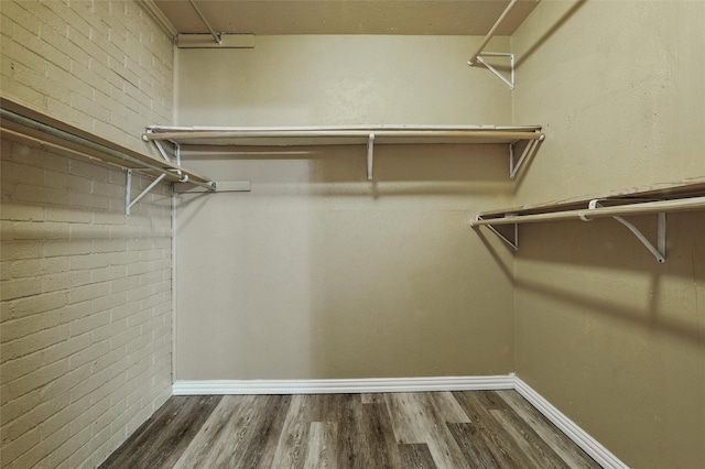 spacious closet featuring wood finished floors