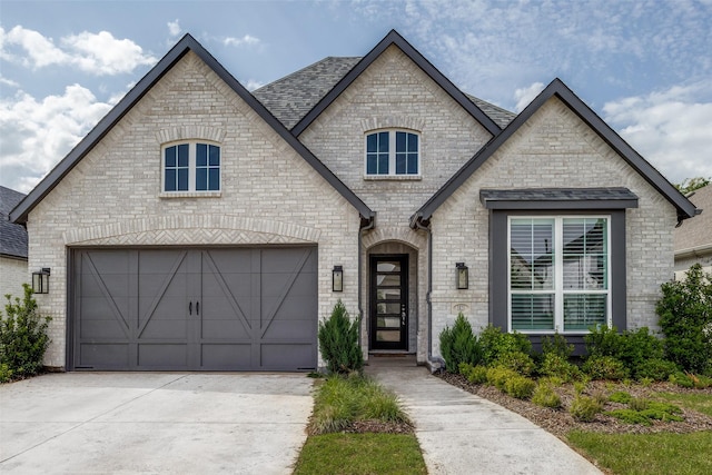 1823 Bell Ct, Van Alstyne, TX 75495 - french provincial home with concrete driveway, an attached garage, and a shingled roof