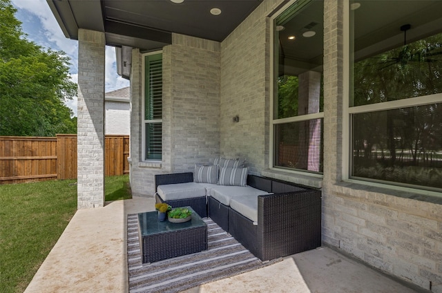 1823 Bell Ct, Van Alstyne, TX 75495 - view of patio / terrace featuring outdoor lounge area