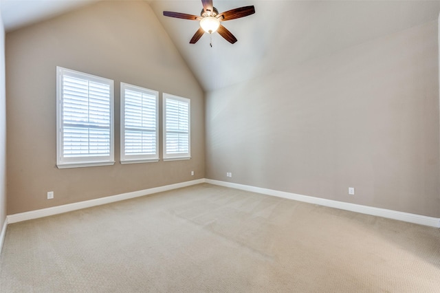 1852 Audubon Pond Way, Allen, TX 75013 - spare room with ceiling fan, light colored carpet, and vaulted ceiling