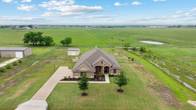 aerial view with a rural view