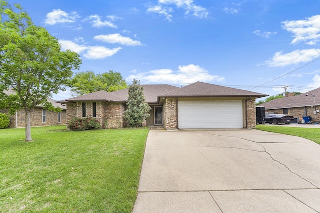 832 Ridgeview Dr, Burleson, TX 76028 - single story home with a garage, a front lawn, roof with shingles, brick siding, and driveway