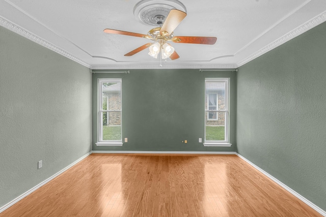 832 Ridgeview Dr, Burleson, TX 76028 - spare room with a textured wall, ceiling fan, and wood finished floors