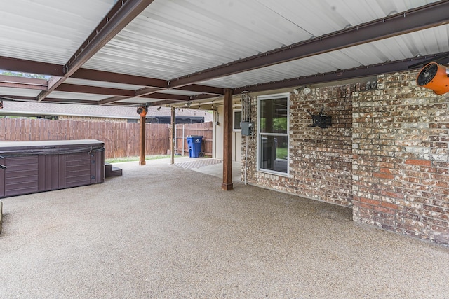 832 Ridgeview Dr, Burleson, TX 76028 - view of patio with a hot tub and a fenced backyard