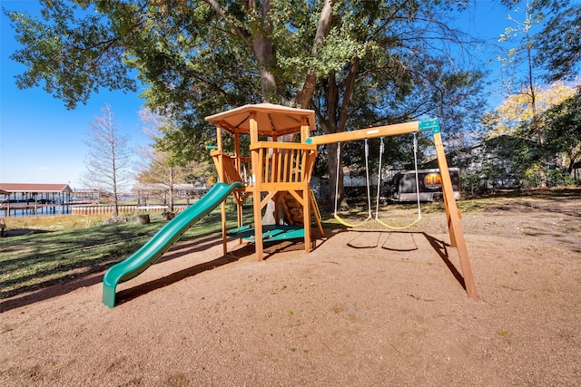 view of community jungle gym