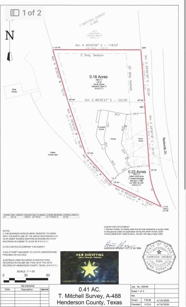 164 Redondo Rd, Gun Barrel City, TX 75156 - survey map / technical document