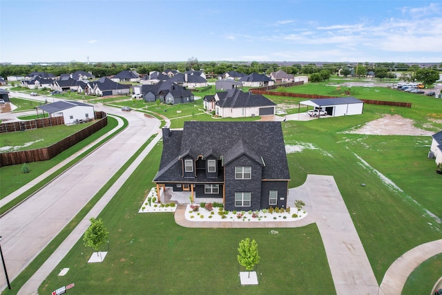 aerial view with a residential view