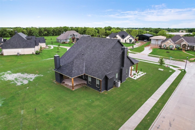 aerial view with a residential view