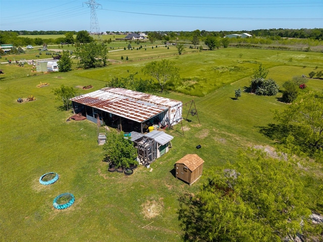 bird's eye view featuring a rural view