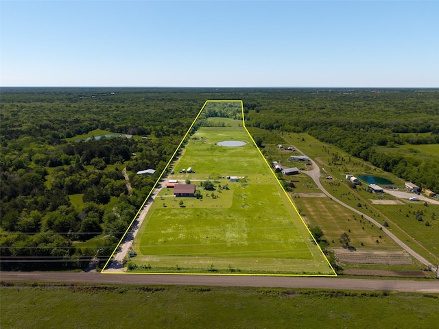 aerial view with a forest view