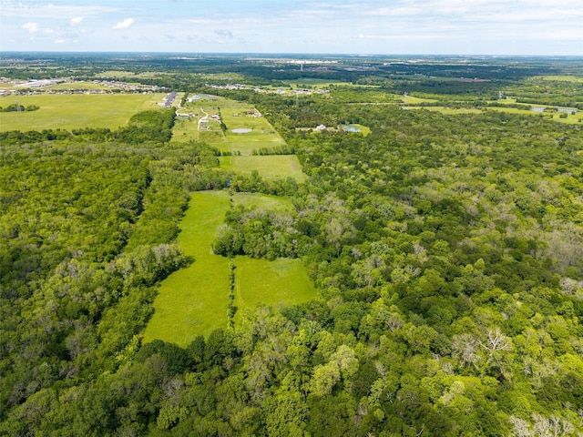 bird's eye view featuring a view of trees