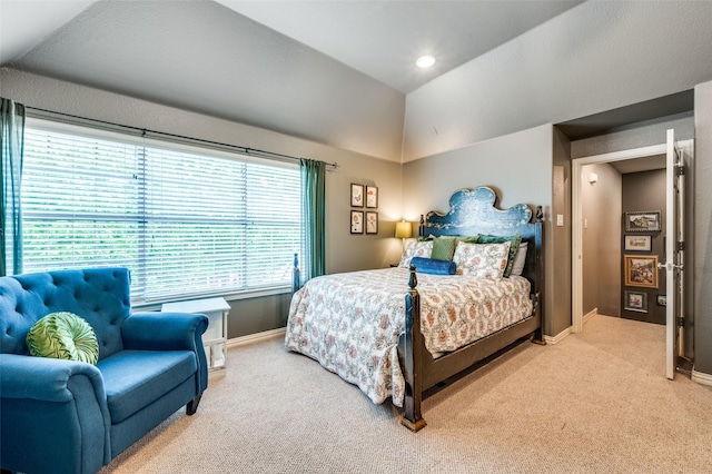 881 Willowmist Dr, Prosper, TX 75078 - bedroom featuring light carpet and vaulted ceiling