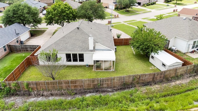 bird's eye view with a residential view
