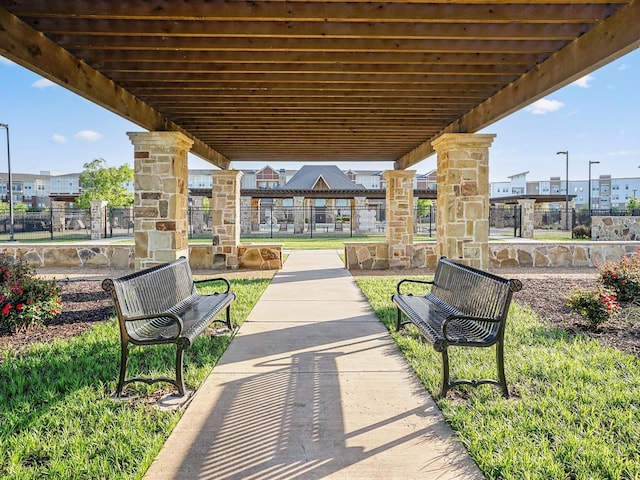 surrounding community with fence