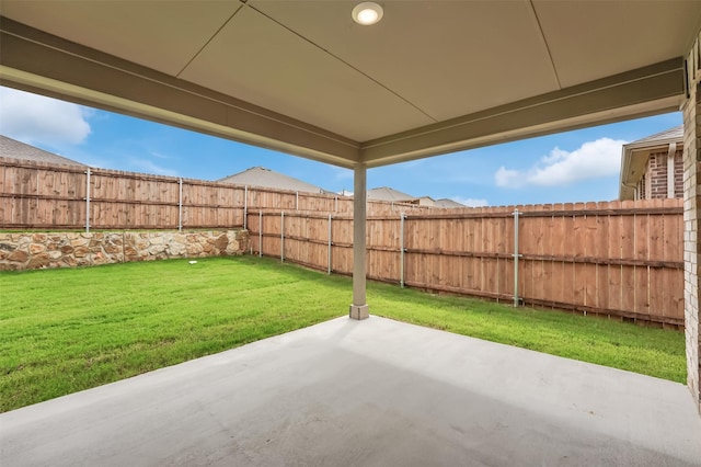 view of patio featuring a fenced backyard