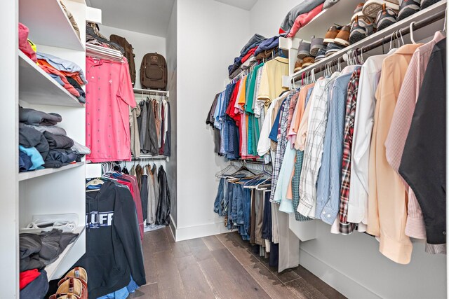 spacious closet with wood finished floors