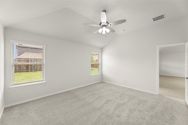 3246 Baehr, Royse City, TX 75189 - unfurnished room with lofted ceiling, a ceiling fan, and carpet flooring