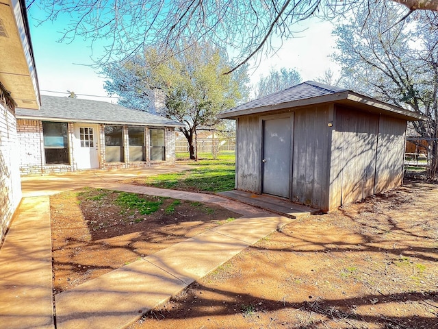 505 N Yosemite, Iowa Park, TX 76367 - view of shed with fence