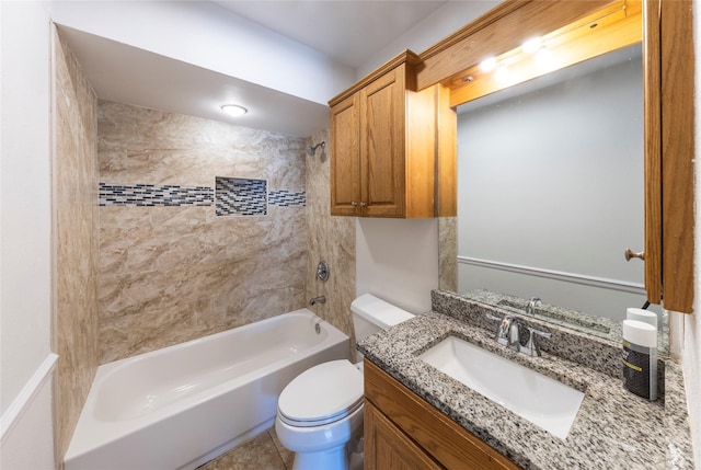 911 Prestwick Ln, Richardson, TX 75080 - bathroom featuring vanity, toilet, and shower / bath combination