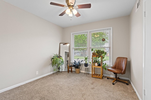 1701 W Birge St, Sherman, TX 75092 - sitting room with carpet flooring, baseboards, and a ceiling fan