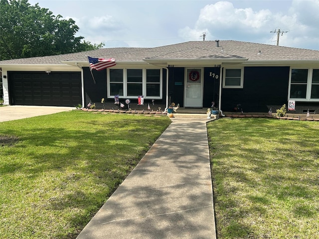 1701 W Birge St, Sherman, TX 75092 - single story home with a garage, a front yard, concrete driveway, and a shingled roof