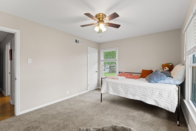 1701 W Birge St, Sherman, TX 75092 - bedroom with carpet flooring, baseboards, and ceiling fan