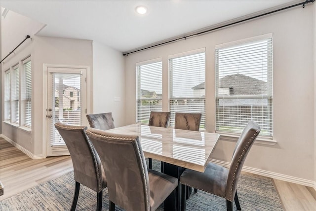 2203 Lannister St, Mansfield, TX 76063 - dining room with light wood-style floors, baseboards, and recessed lighting