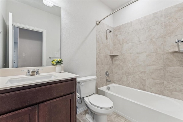 2203 Lannister St, Mansfield, TX 76063 - full bath with toilet, tile patterned floors, shower / bathing tub combination, and vanity