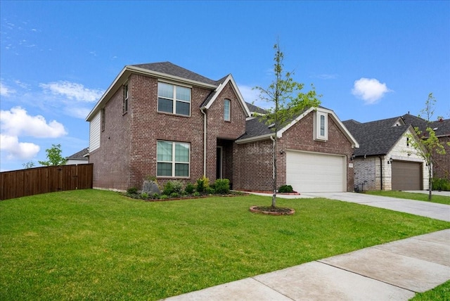 2203 Lannister St, Mansfield, TX 76063 - traditional home featuring brick siding, fence, and a front lawn