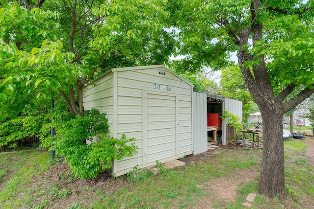 view of shed