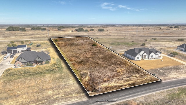 aerial view with a rural view