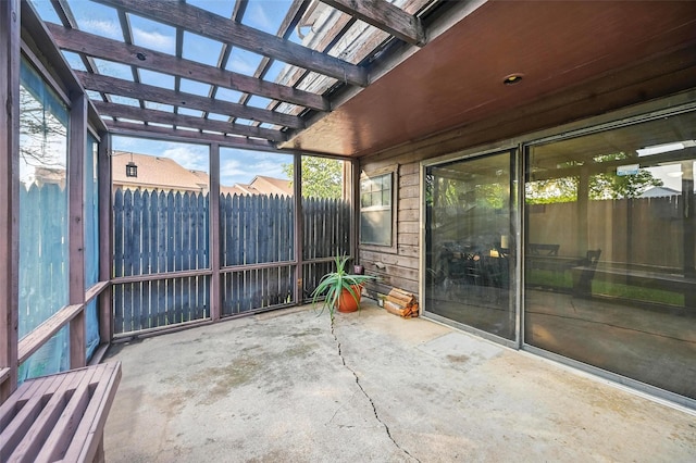 view of unfurnished sunroom