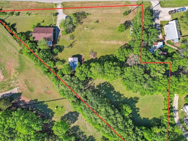 aerial view with a rural view