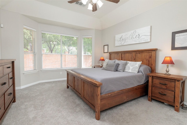 4953 Van Zandt Dr, Fort Worth, TX 76244 - bedroom with baseboards, visible vents, ceiling fan, and light colored carpet