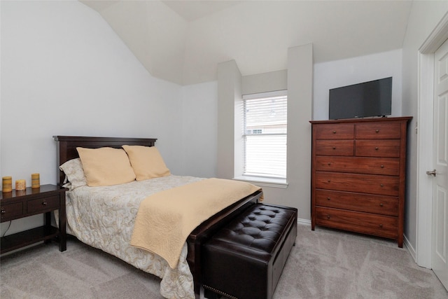4953 Van Zandt Dr, Fort Worth, TX 76244 - bedroom with lofted ceiling, light carpet, and baseboards