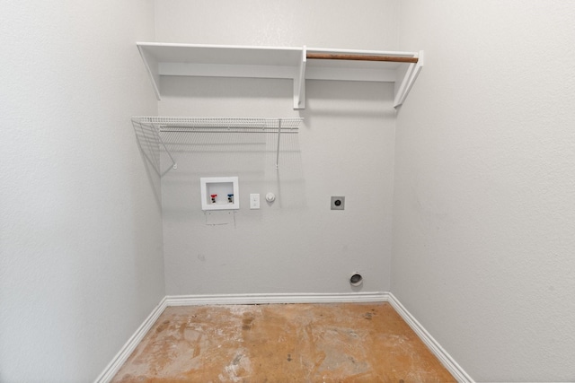 305 S 1st St, Grandview, TX 76050 - laundry room with washer hookup, baseboards, hookup for a gas dryer, and electric dryer hookup